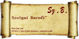 Szolgai Bazsó névjegykártya